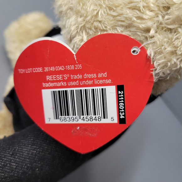 Reese's Bear Plush Galerie Teddy 8" Sitting Denim Jacket Stuffed Animal Toy - Picture 13 of 13